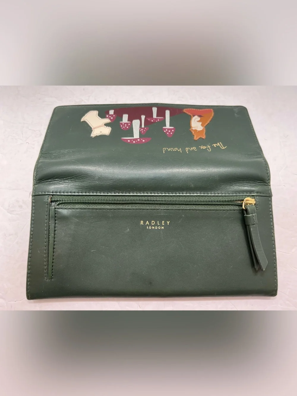 Radley London 'The Fox and Hound' Large Leather Flapover Wallet - Seaweed Green